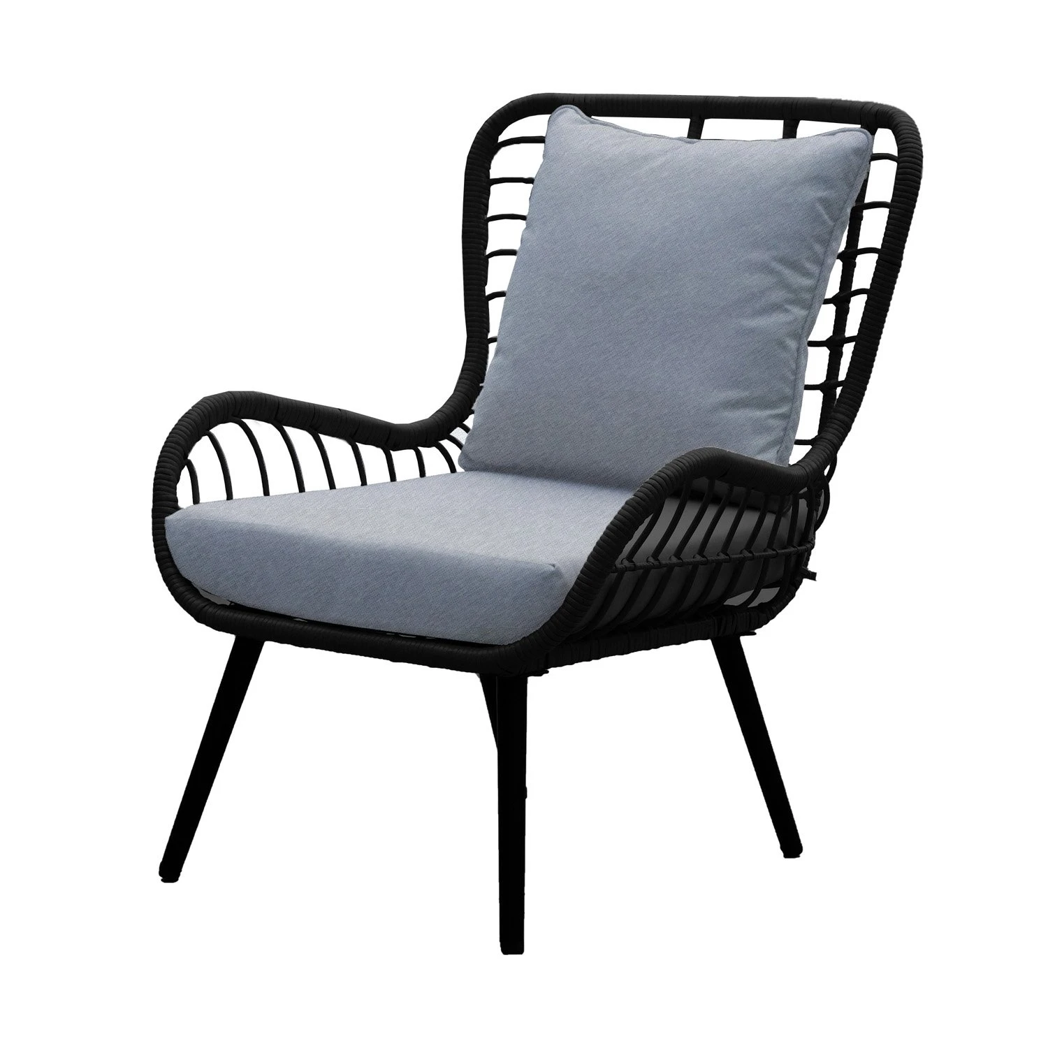 Royal Seasons COCOON Vlinderstoel Met Voetensteun Zwart - Afbeelding 2